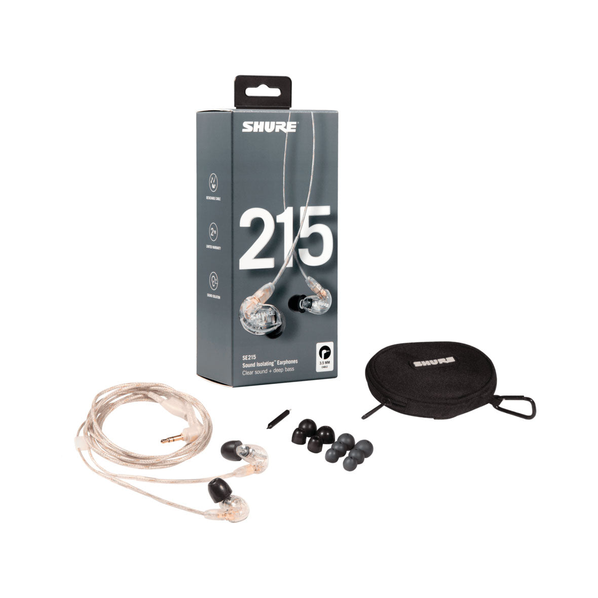 SHURE In-ear Headphones Se215-cl Transparent