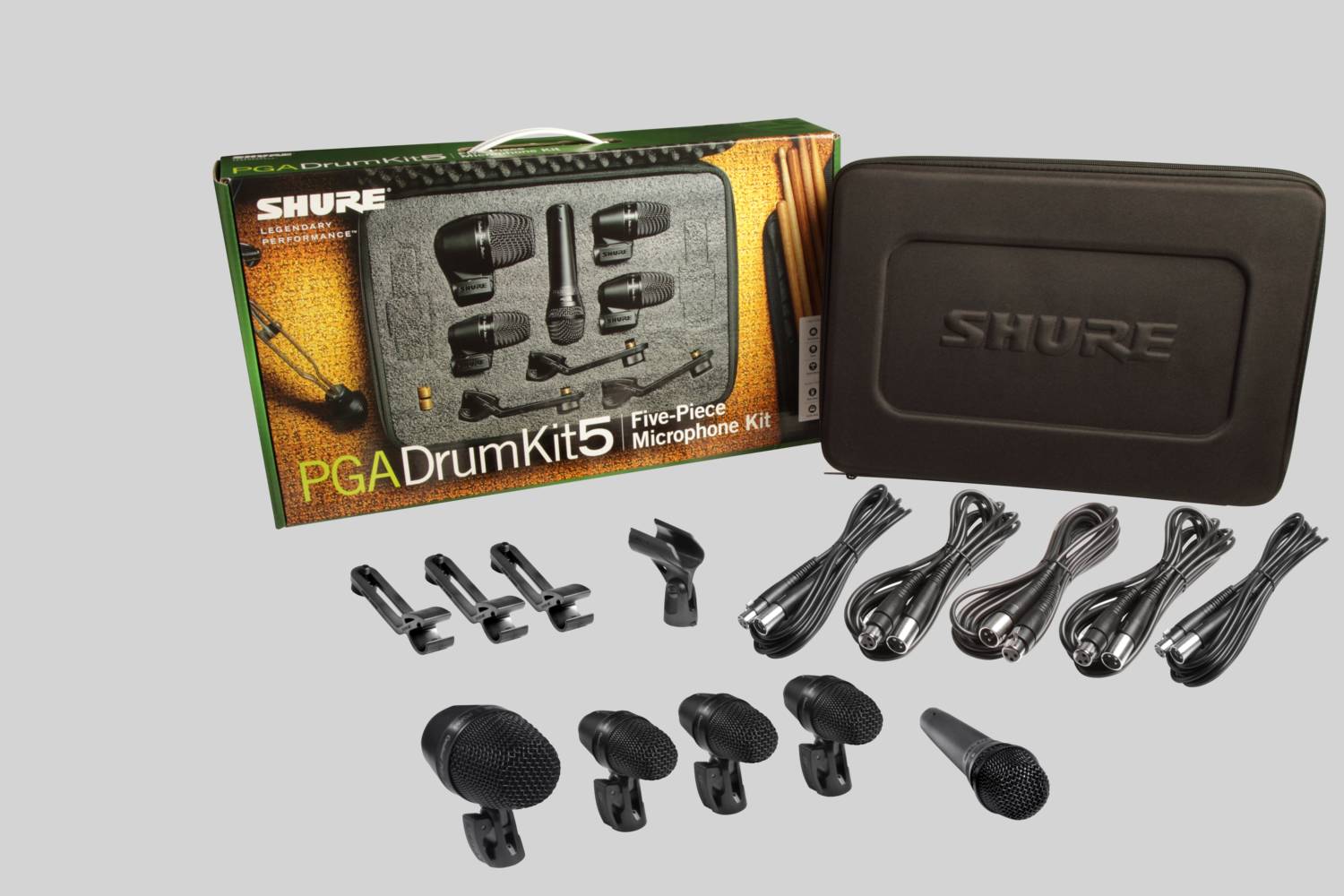 Shure Original Pgadrumkit5 Kit 5 Microfonos Bateria Estuche