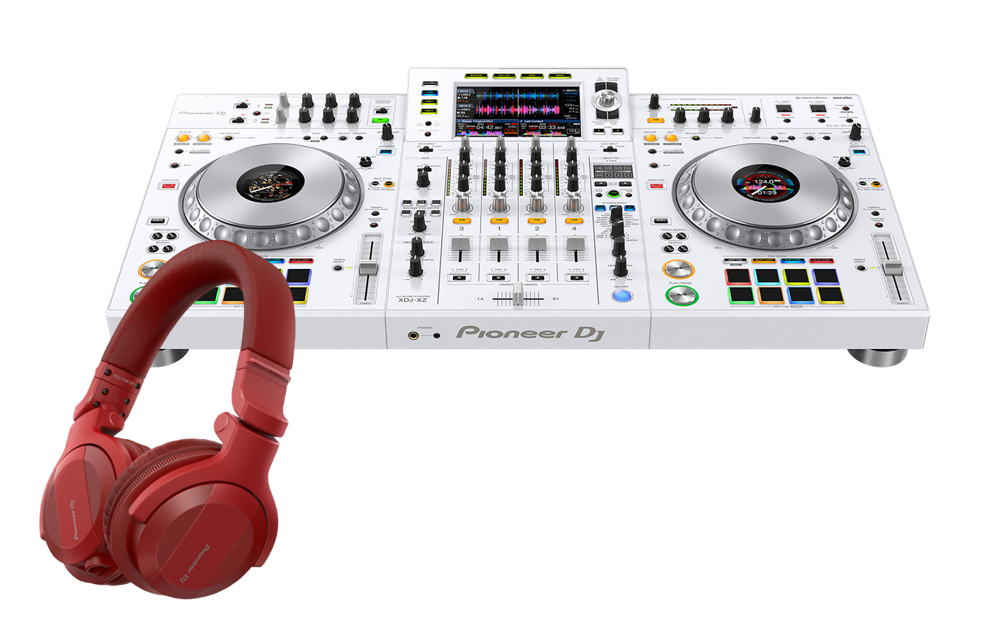 Pioneer Professional 4-Channel System and White Headphones Package