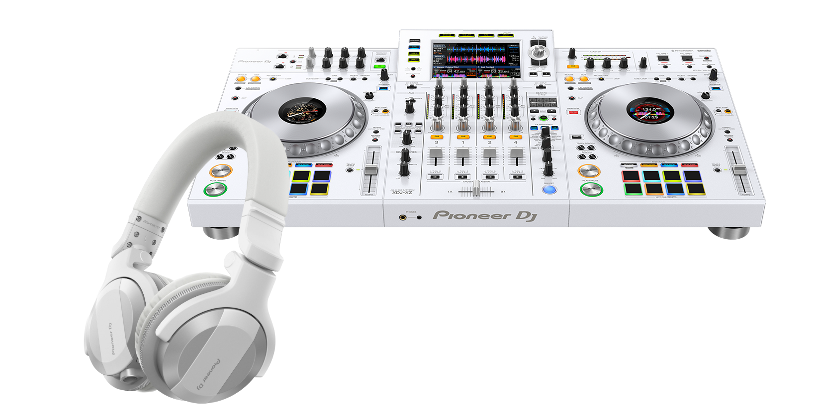 Pioneer Professional 4-Channel System and White Headphones Package