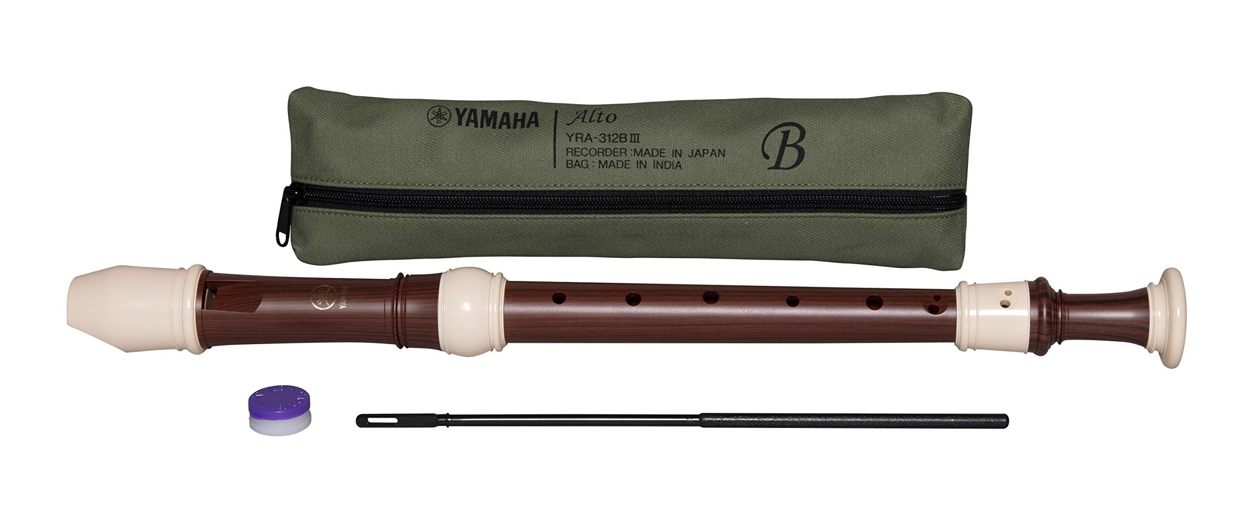 Yamaha Yra-312b Flauta Alto Recorder Acabado De Palisandro