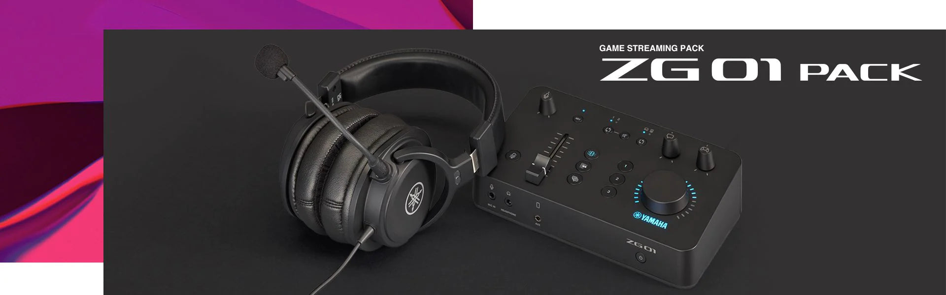 Yamaha Paquete Mezcladora Para Gaming ZG01, Audifono YHG01 con teclado mecanico de Switch rojos
