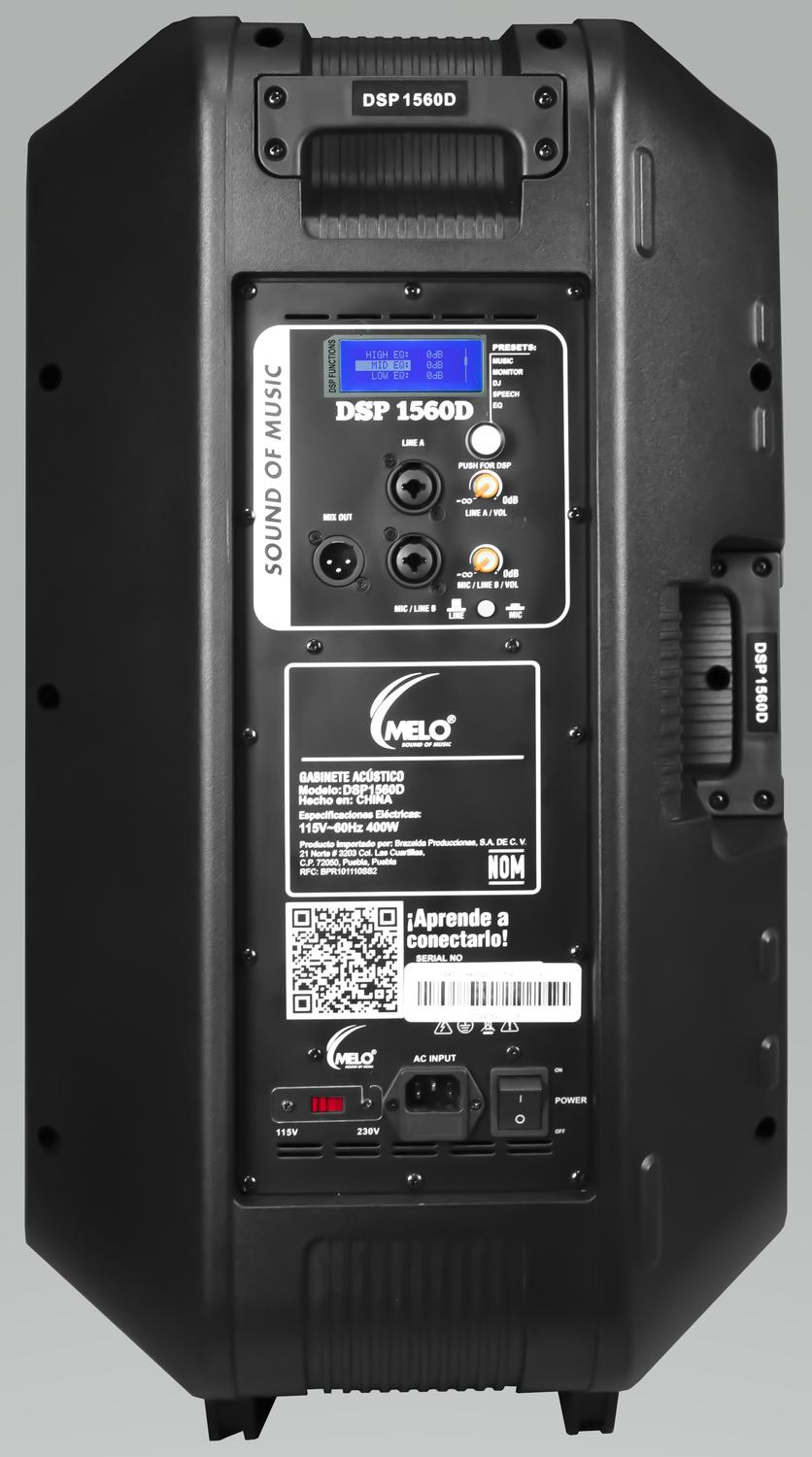 Melo DSP1560D Bafle Activo 15 Pulgadas 600W RMS