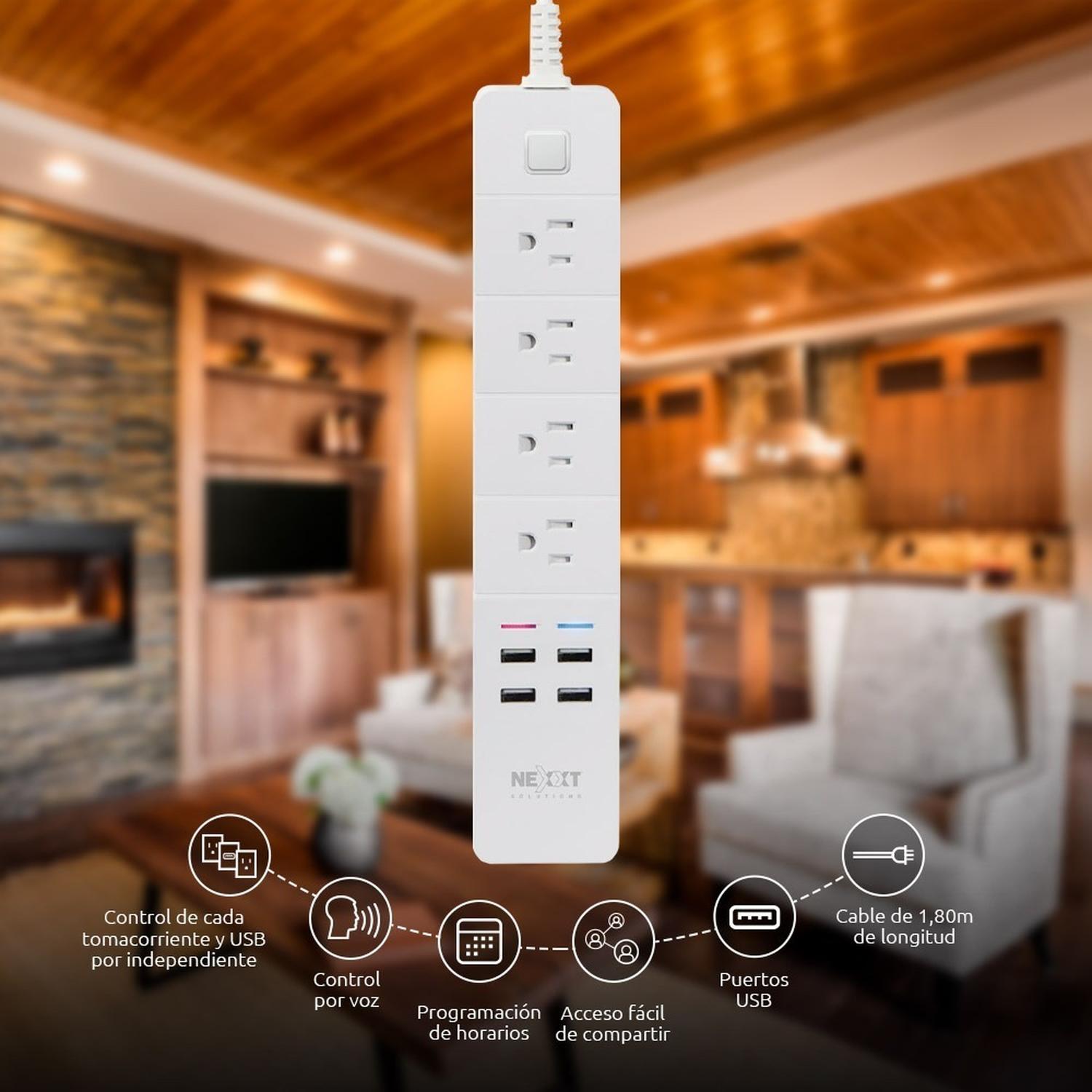 Nexxt Solutions Nhp-e610 Multicontacto Smart 4 Tomas Wfi Usb