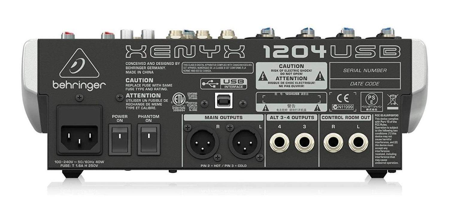 Behringer 1204usb Consola Mezcladora 12 Entradas Y 2/2 Buses