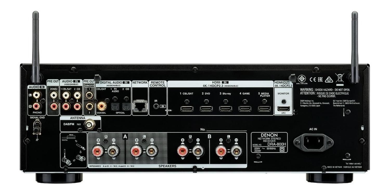 Denon Dra800h Amplificador De Audio Y Video 2.1 Heos 4k Wifi