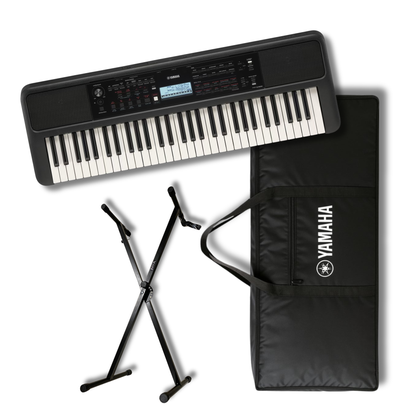 Paquete de Teclado Yamaha PSR-E383 con Funda y Base