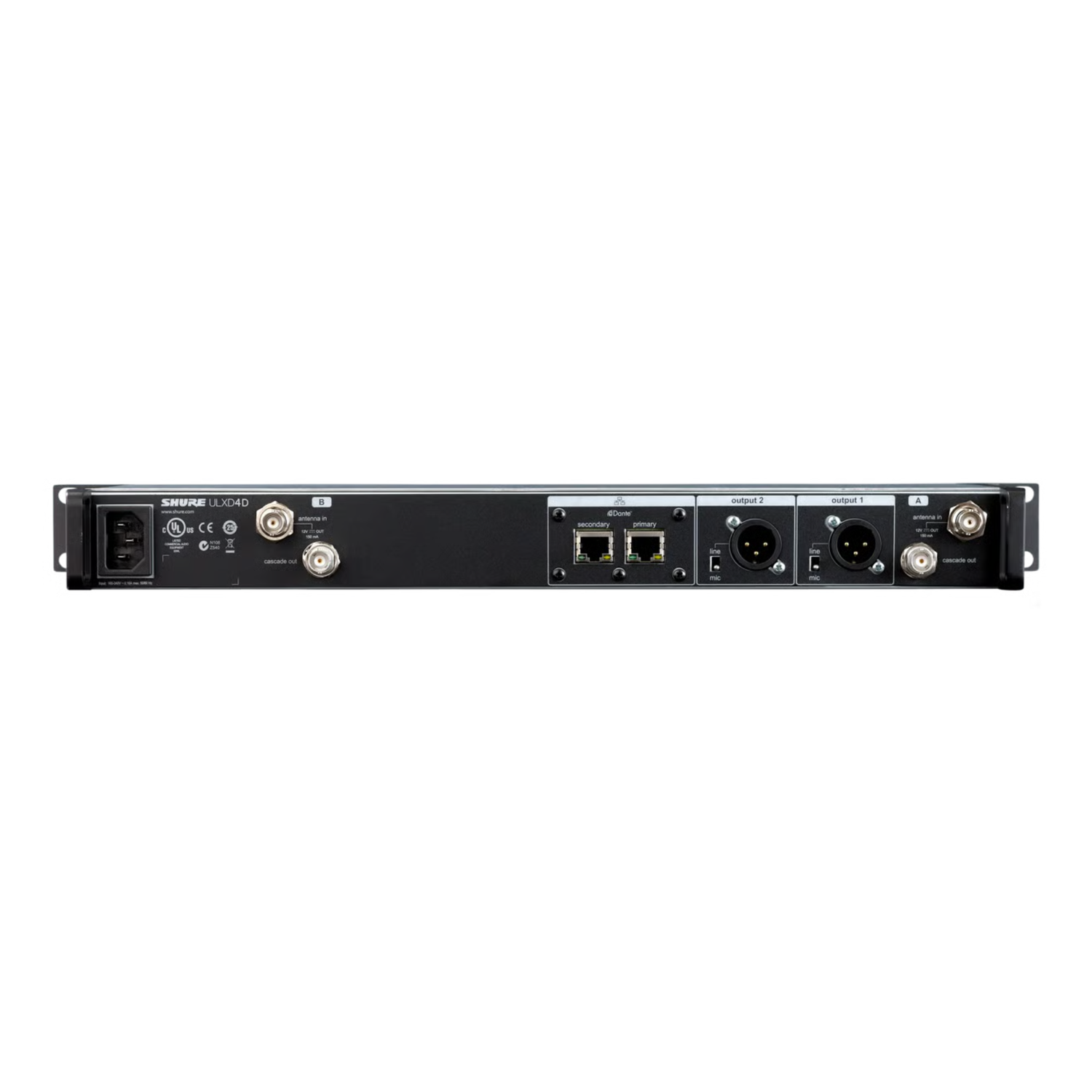 SHURE ULXD4D-G55 Receptor doble para sistema inalambrico digital serie ULXD