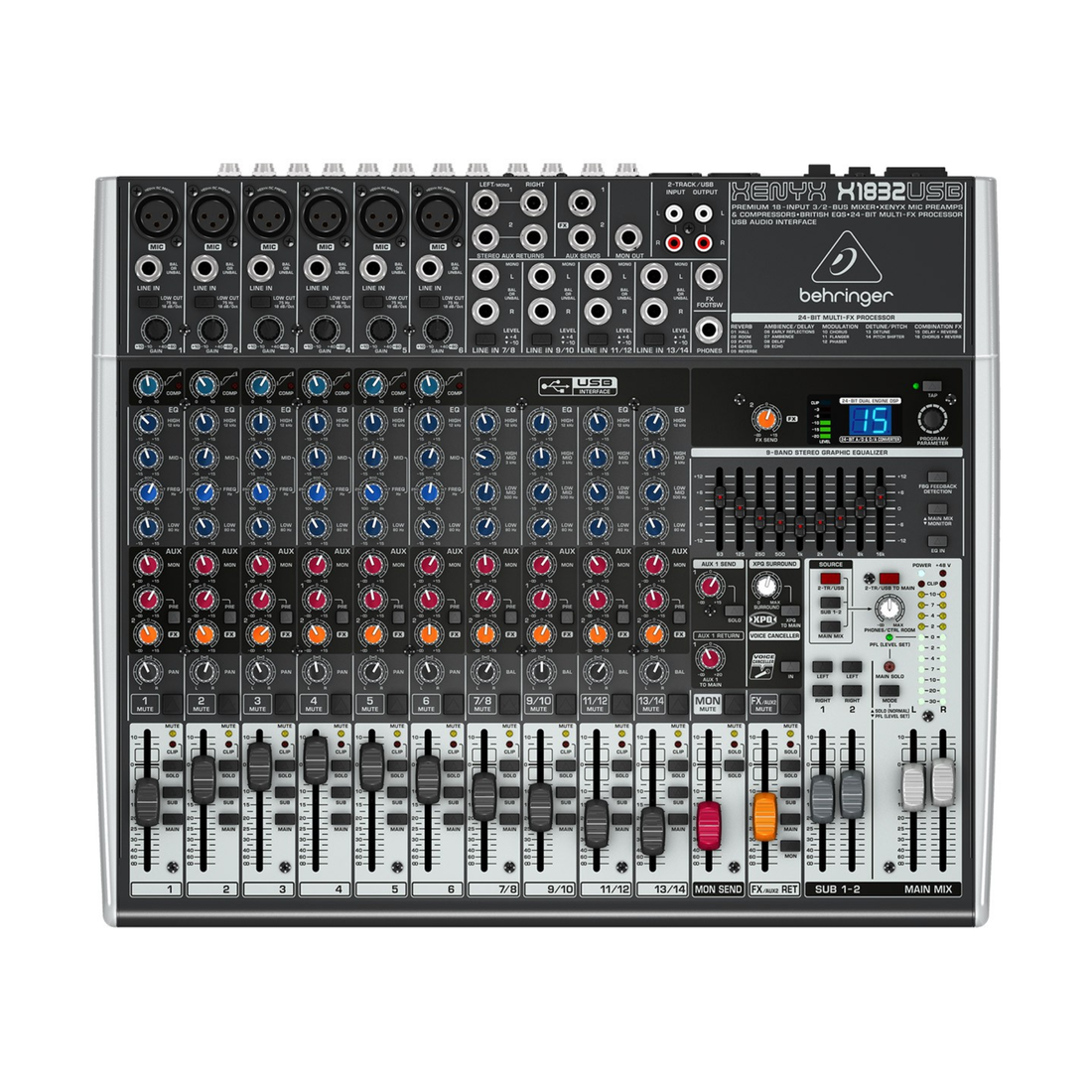 Behringer X1832USB 18-Channel Analog Mixer with Effects and USB