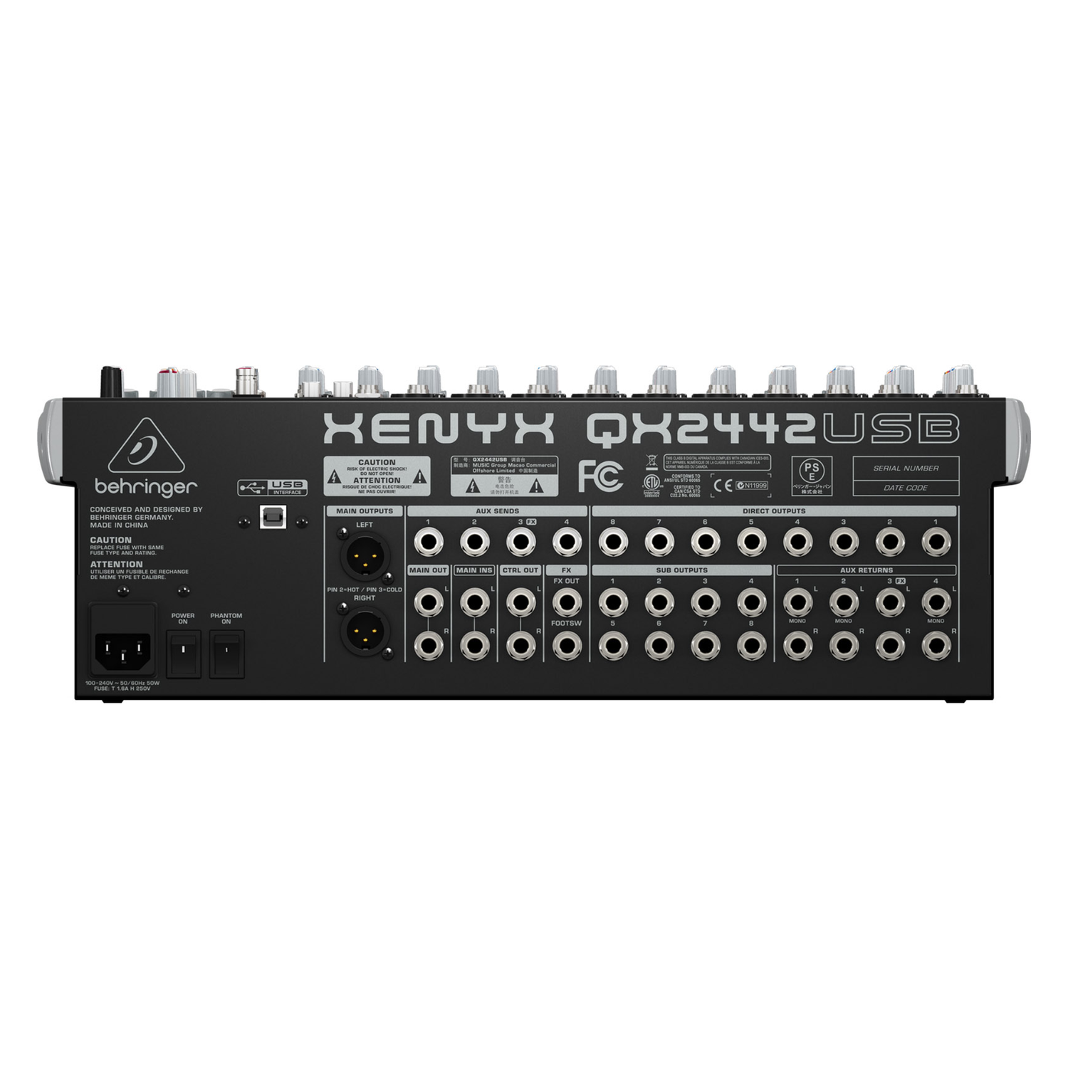 Mezcladora 24 Canales C/efectos Interfaz Behringer Qx2442usb