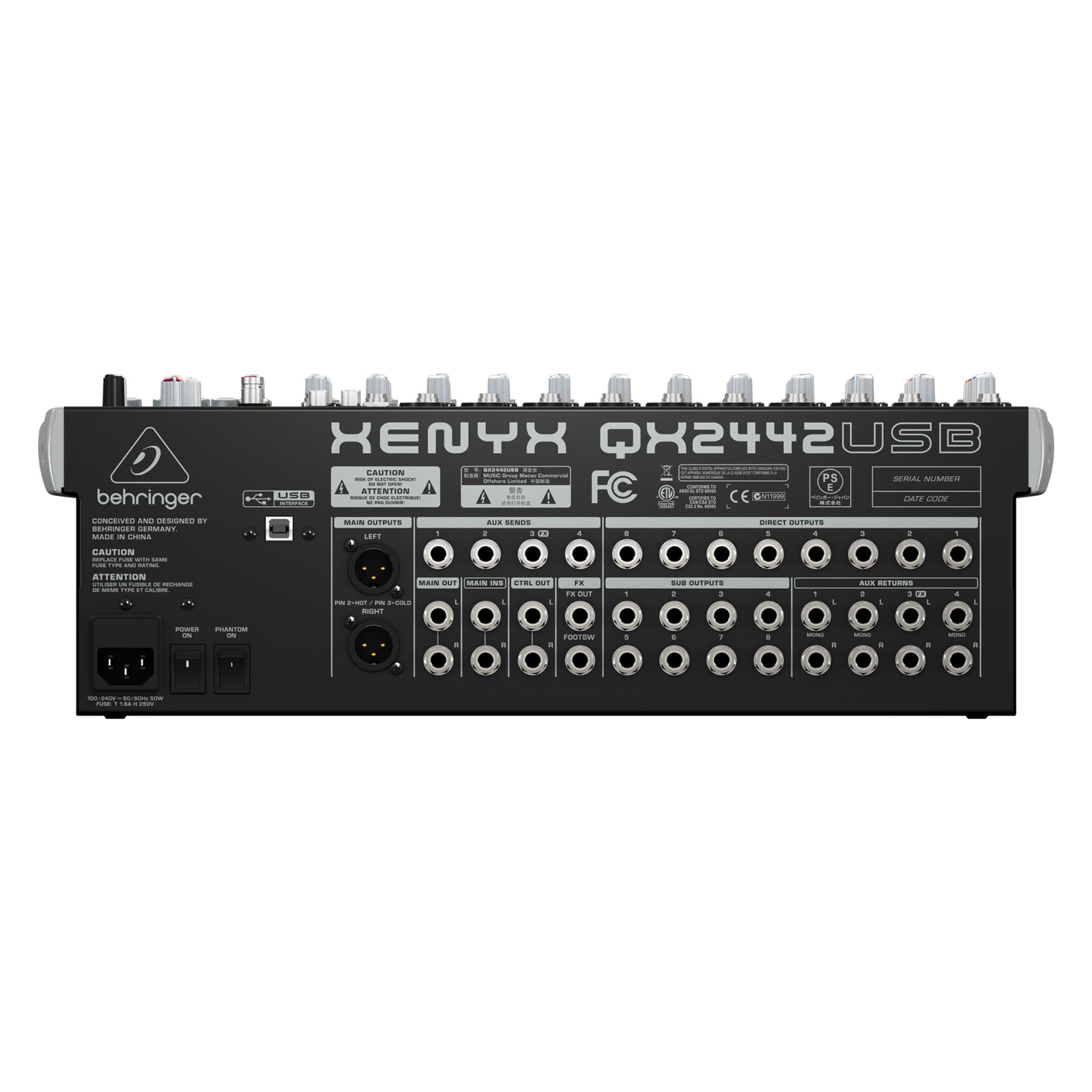 Mezcladora 24 Canales C/efectos Interfaz Behringer Qx2442usb
