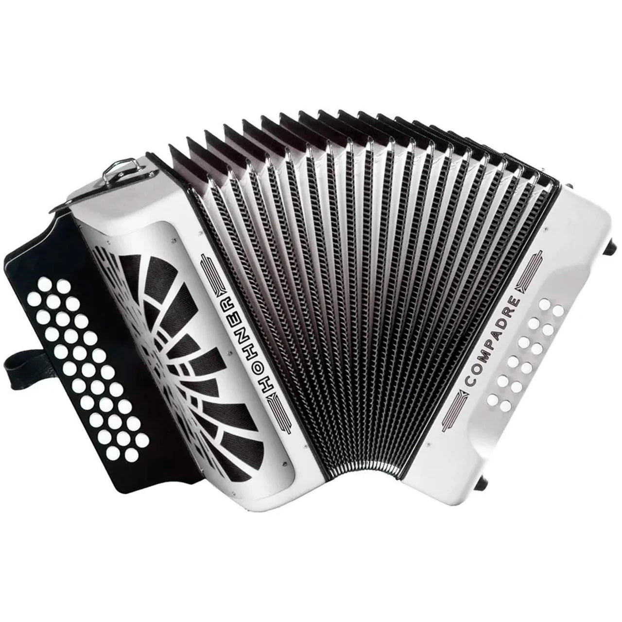 ACORDEON HOHNER &quot;COMPADRE&quot; FA-SIB-MIB, BLANCO CON FUNDA A48431