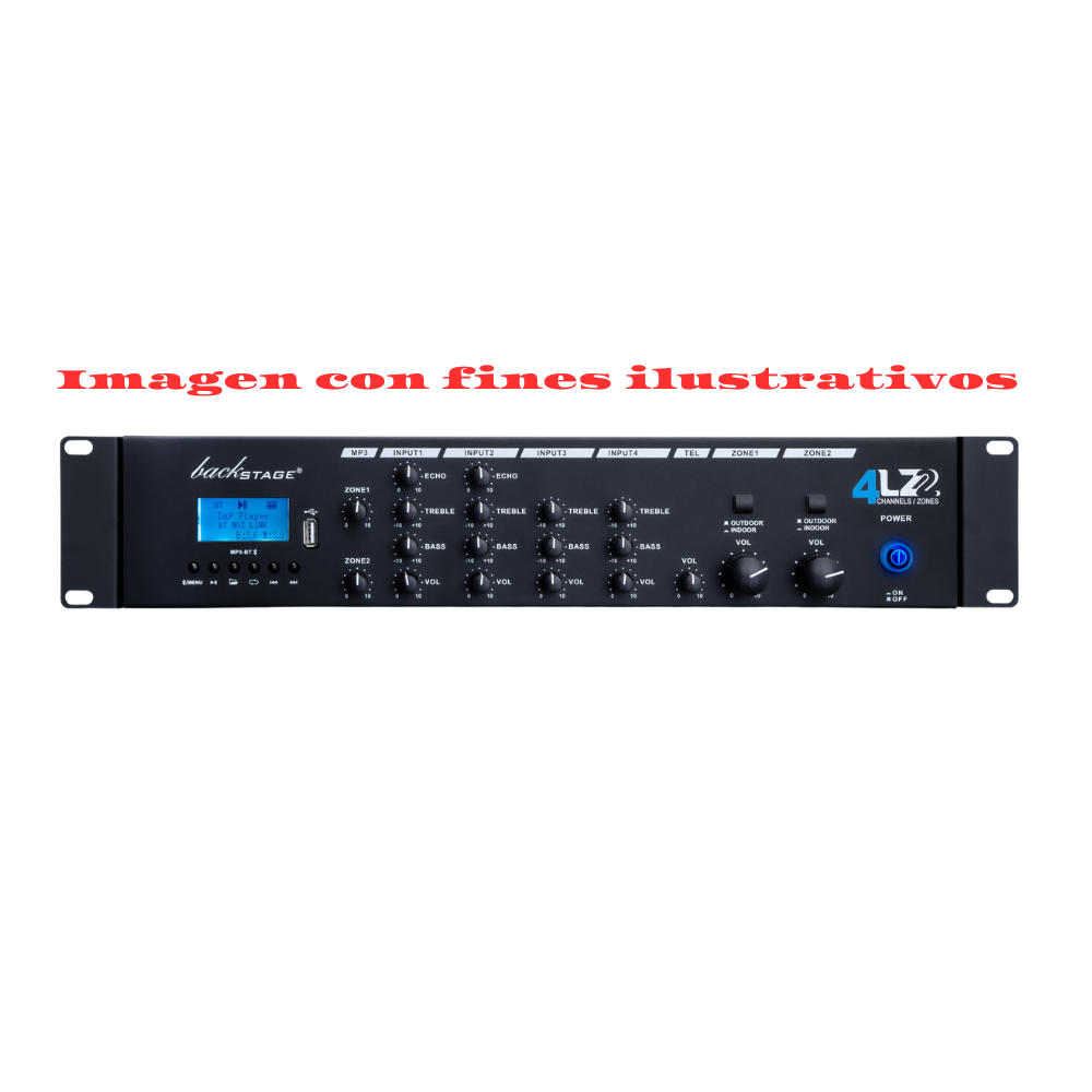 Amplificador BackStage 4LZ2 con Zonas Independientes, Bluetooth y MP3 – Oferta Especial Outlet