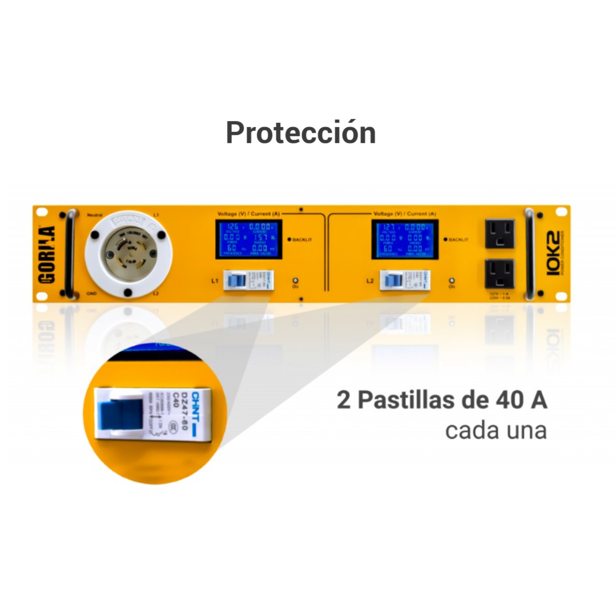 Gorila 10K2 Plus acondicionador de poder 12 clavijas polarizadas 10000 Wrms
