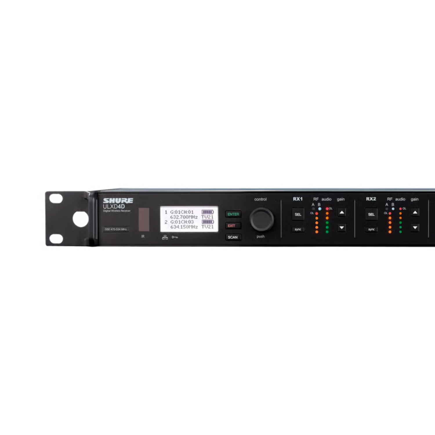 SHURE ULXD4D-G55 Receptor doble para sistema inalambrico digital serie ULXD