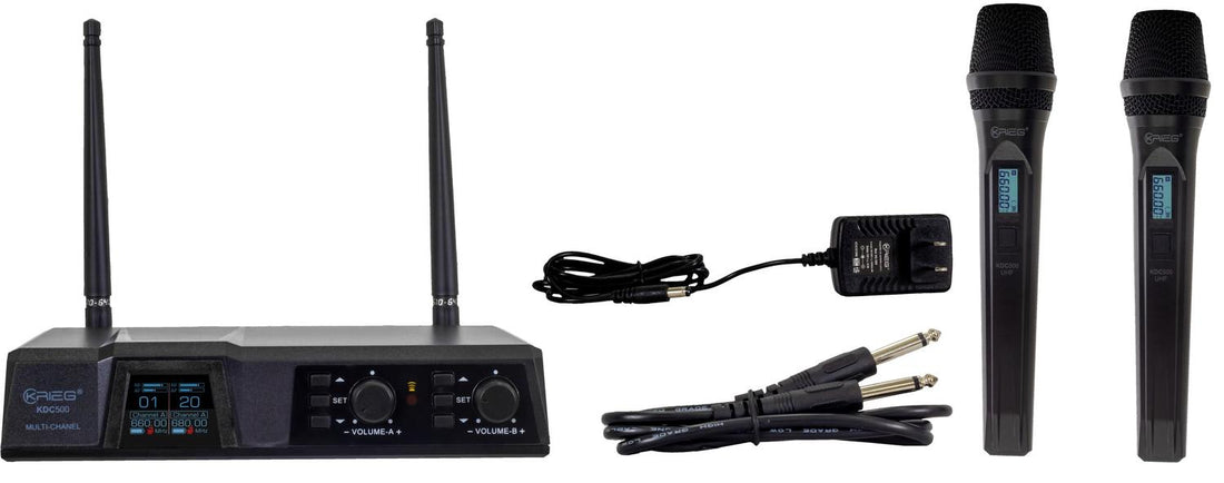 Krieg KDC 500 Sistema de Microfonía Inalámbrico Doble UHF