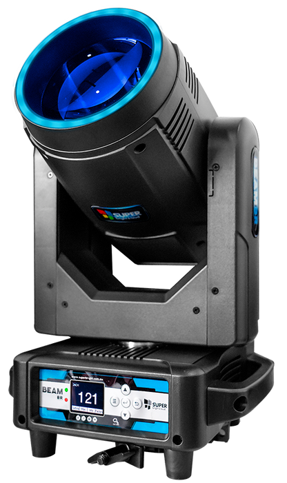 Cabezas Beam 8R con aro led 250W, clamps abatibles estuche con 4 pzas