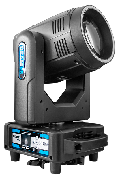Cabezas Beam 8R con aro led 250W, clamps abatibles estuche con 4 pzas