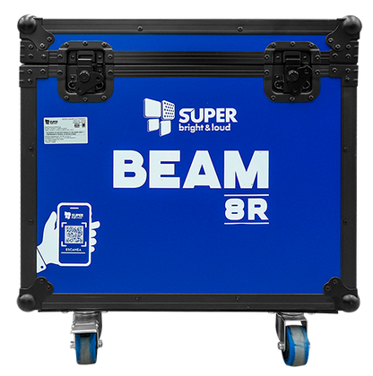 Cabezas Beam 8R con aro led 250W, clamps abatibles estuche con 4 pzas