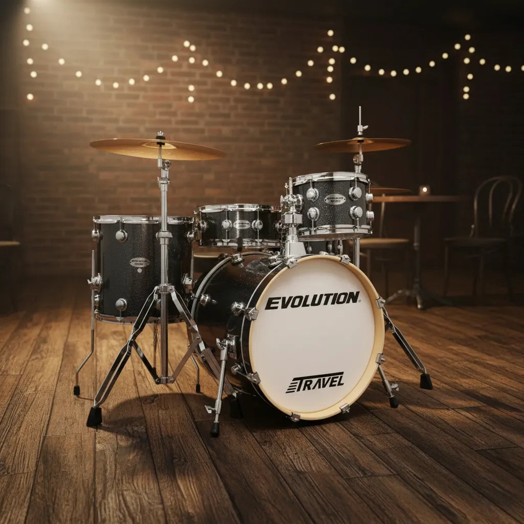 Bateria Viajera Evolution 4 Piezas Atriles Asiento Platillos