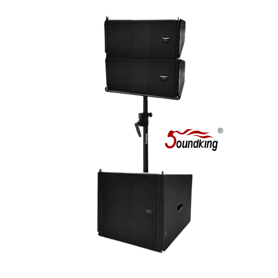 Torre Soundking con 2 Gl206a 1 subwoofer Gl206sa con Poste y Charola