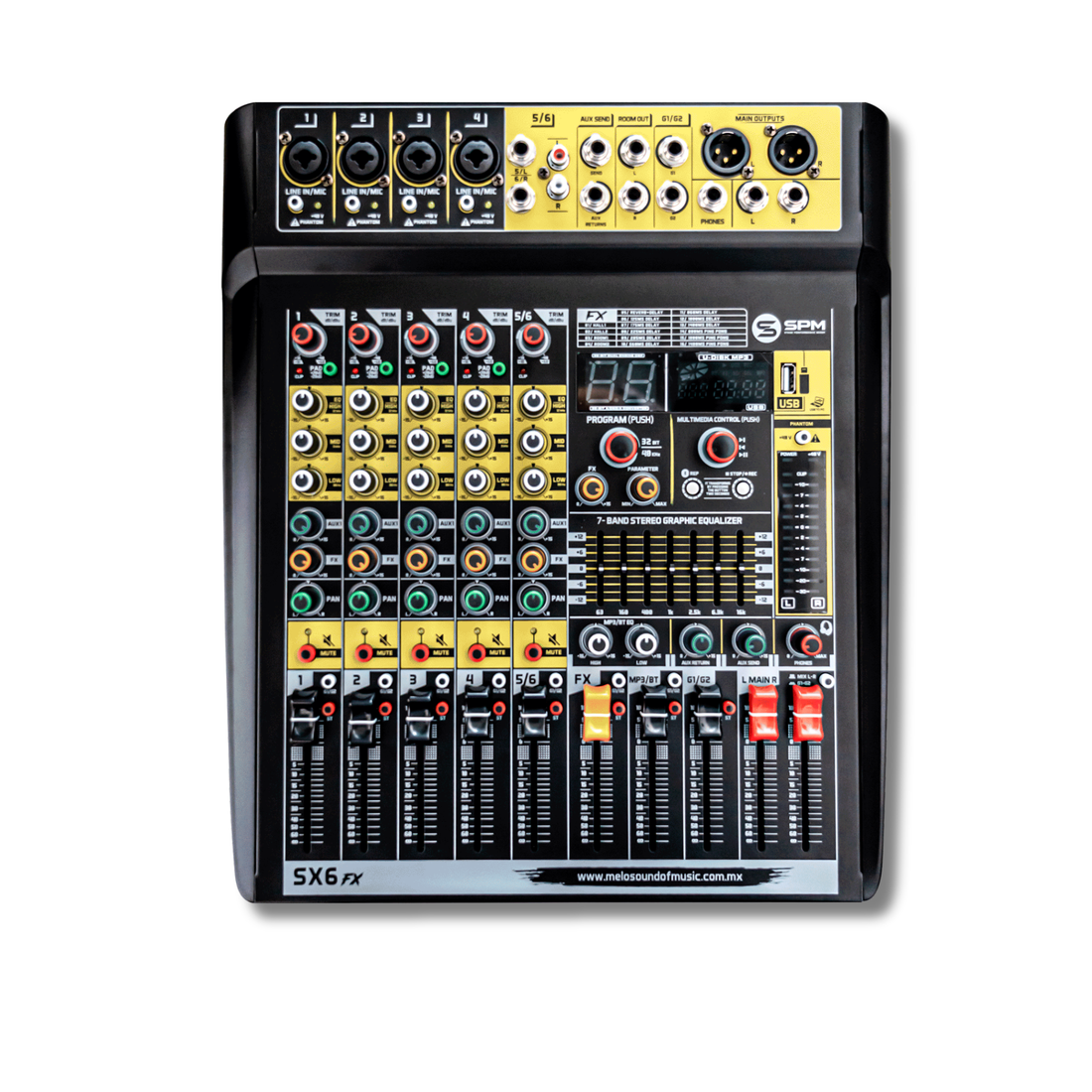 Melo Sx6Fx Consola Análoga de 4 canales