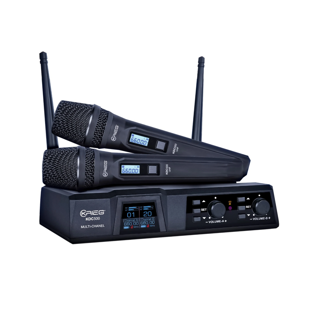 Krieg KDC 500 Sistema de Microfonía Inalámbrico Doble UHF