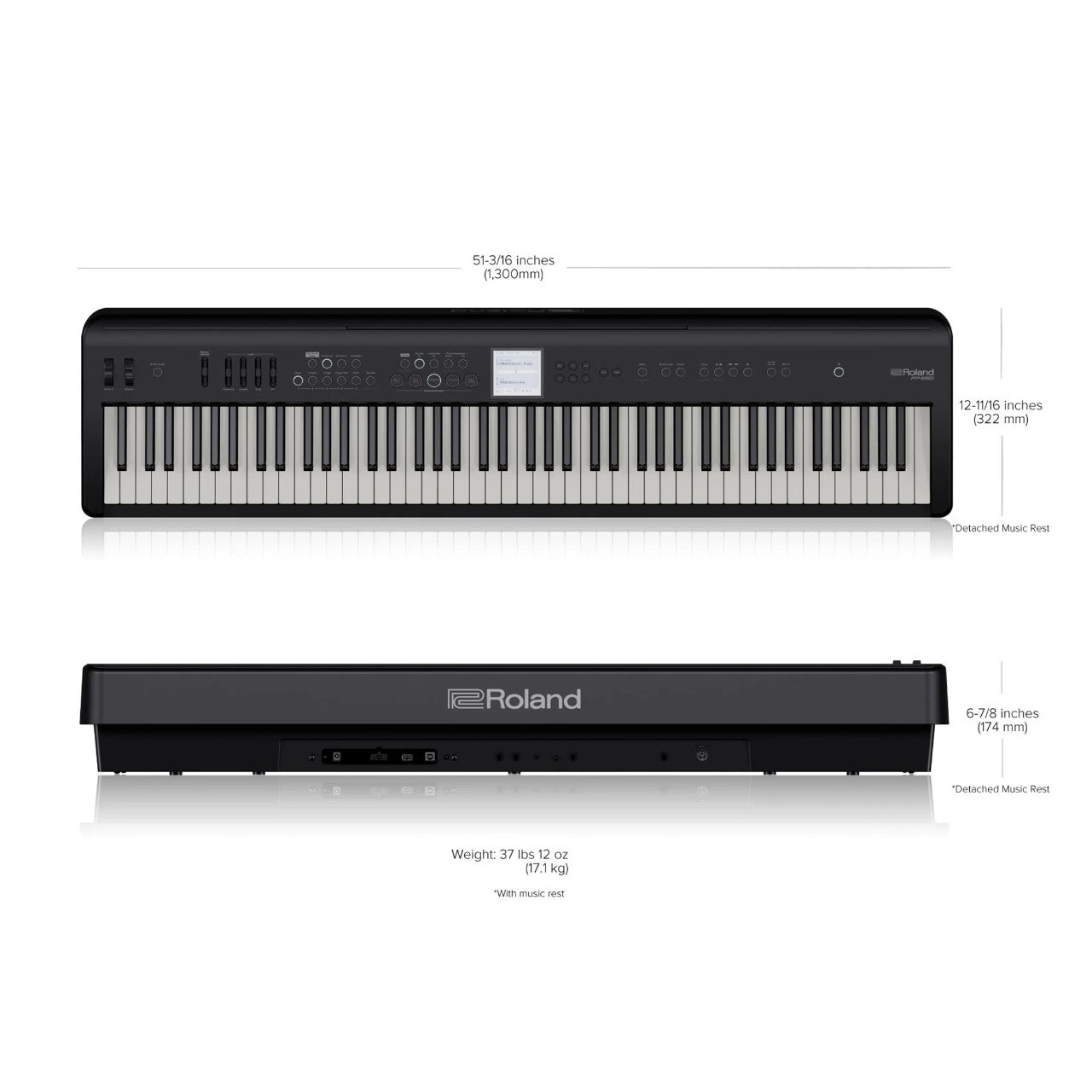 Roland Fp E50 Bk Piano Digital 88 Teclas Pesadas Profesional con base y audífonos