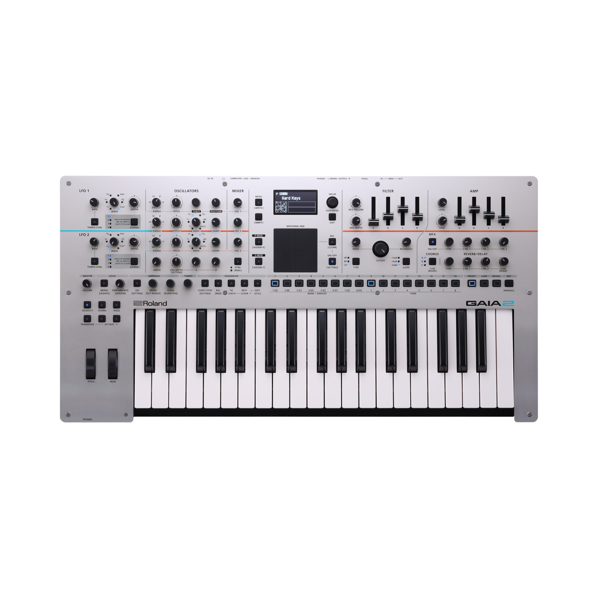 Roland Gaia 2 Sintetizador de 37 Teclas en Color Plateado (Por Pedido)