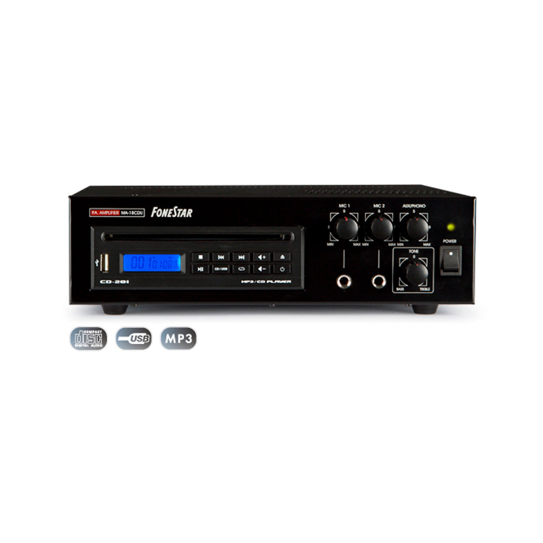 Amplificador Fonestar 18W CD/USB MA-18CDU