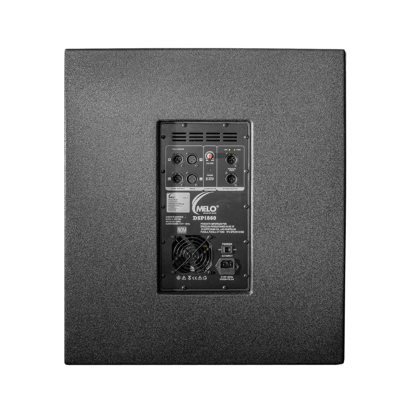 Subwoofer Melo DSP1860 500W Negro, Filtro Activo, Conexión XLR (Por pedido)