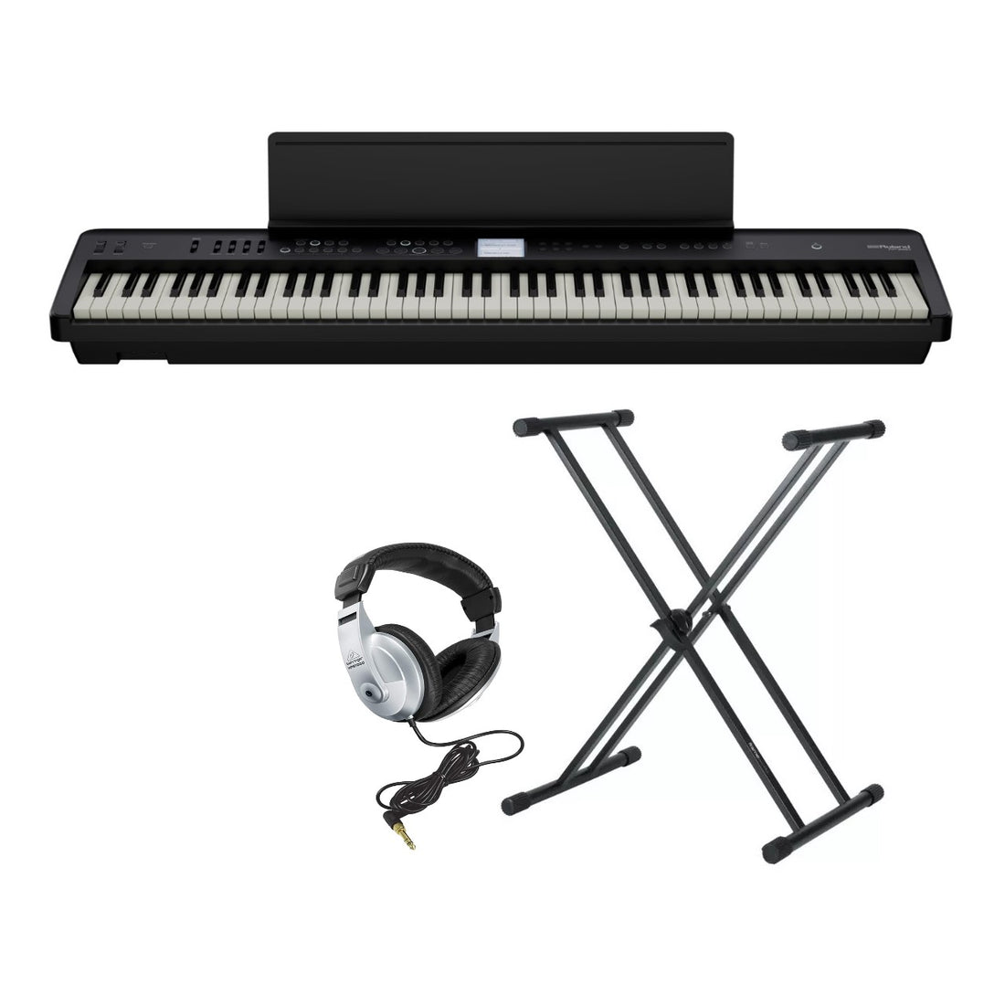 Roland Fp E50 Bk Piano Digital 88 Teclas Pesadas Profesional con base y audífonos