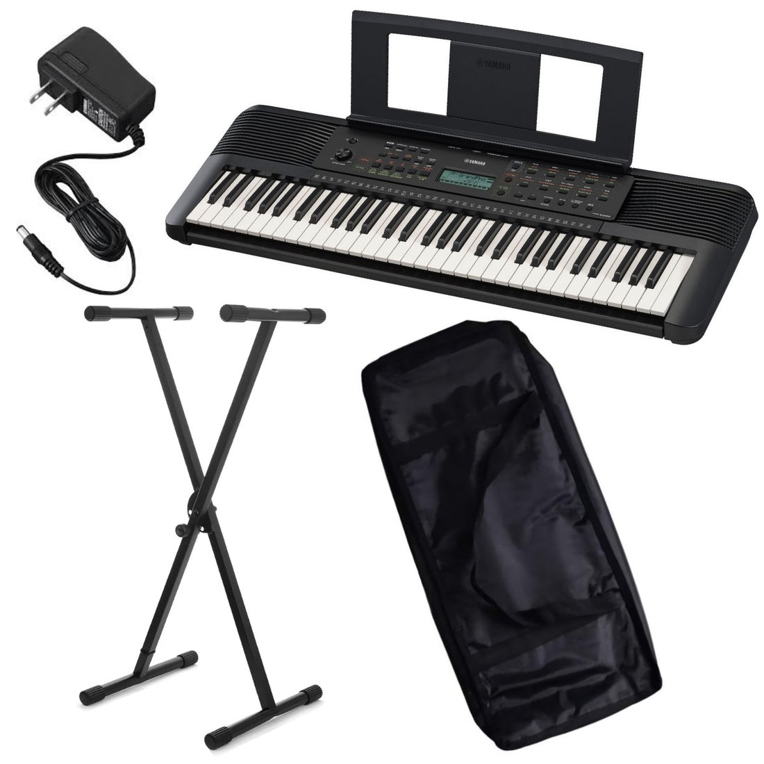 Yamaha Psr-e283 Teclado Musical 61 Teclas Con Funda Y Base