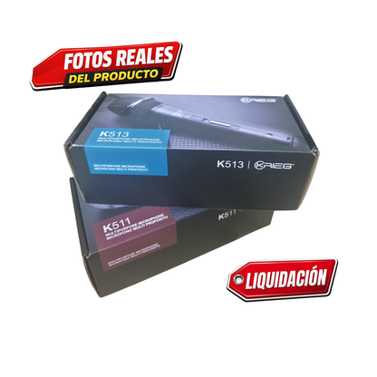 Paquete de doble Micrófono de mano K-511, K-513 y dos soportes de microfonia Ajustables *Oferta de Liquidación*
