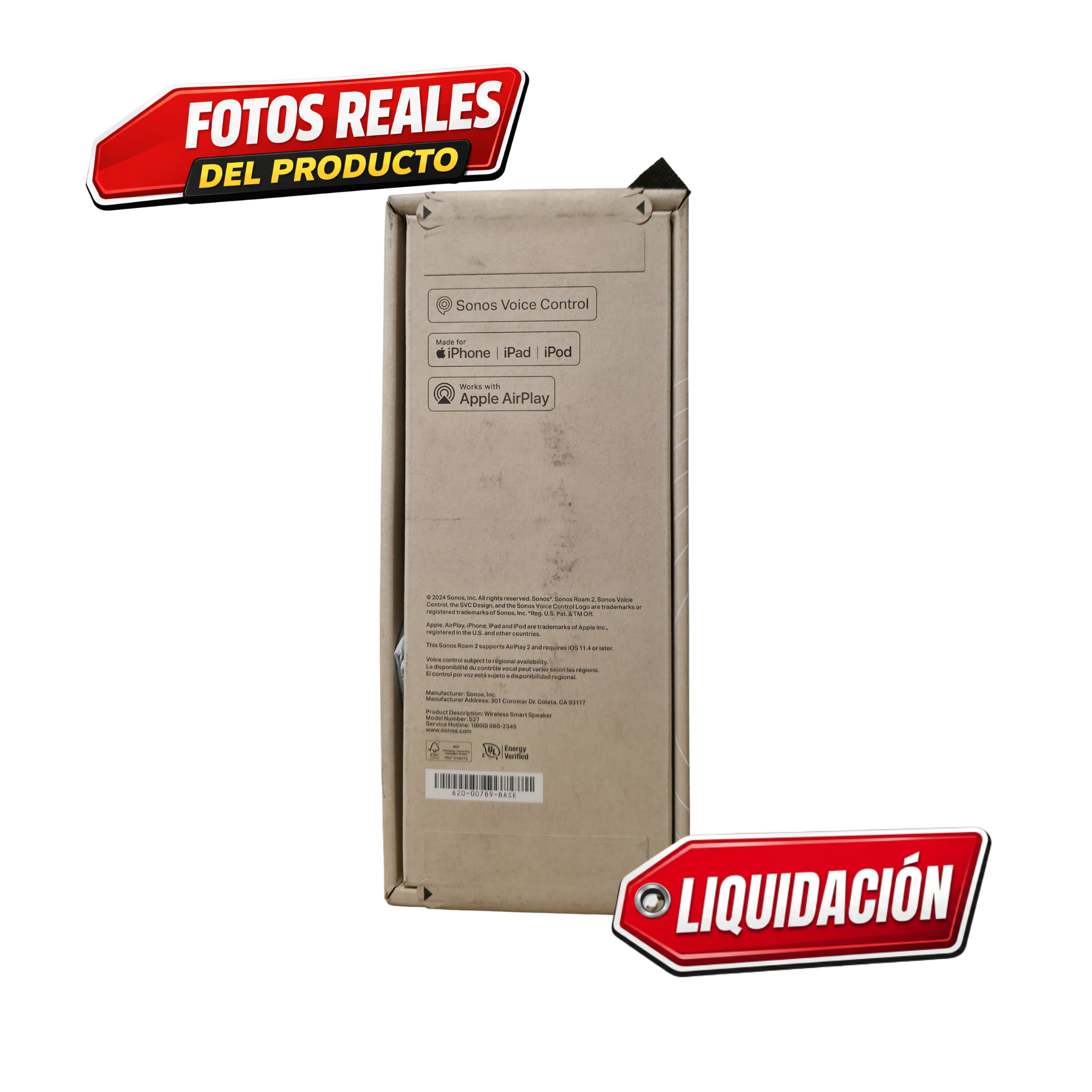 Bocina Inalámbrica Sonos ROAM2 color blanco, portátil, recargable *Oferta de liquidación*