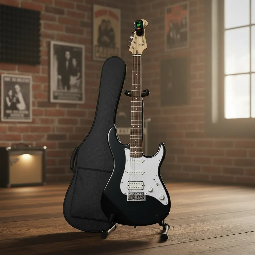 Yamaha Pac012bl Guitarra Electrica con Funda, Base, Cable y Afinador