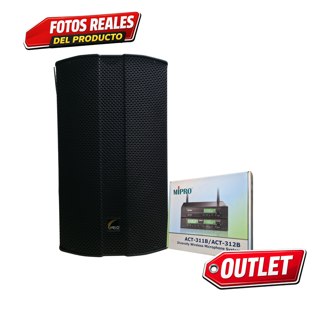 Bafle Activo MELO Modelo XM15B de 15¨ Pulgadas incluye sistema de Microfonia, oferta especial Outlet
