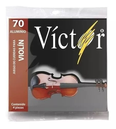 ENCORDADURA VICTOR PARA VIOLIN, ACERO ESTAÑADO + ENTORCHADO ALUMINIO