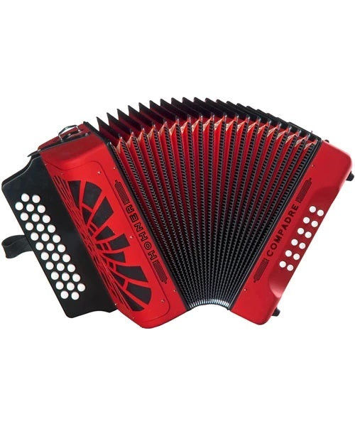 ACORDEON HOHNER &quot;COMPADRE&quot; SIB-MIB-LAB, ROJO CON FUNDA