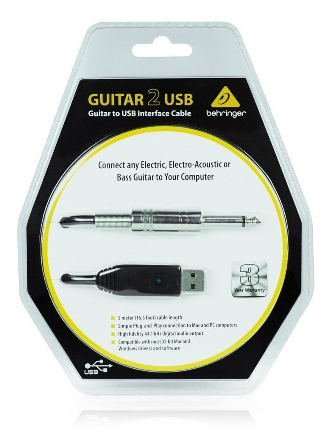 Behringer Guitar 2 Usb Cable Interfase P/ Guitarra Bajo
