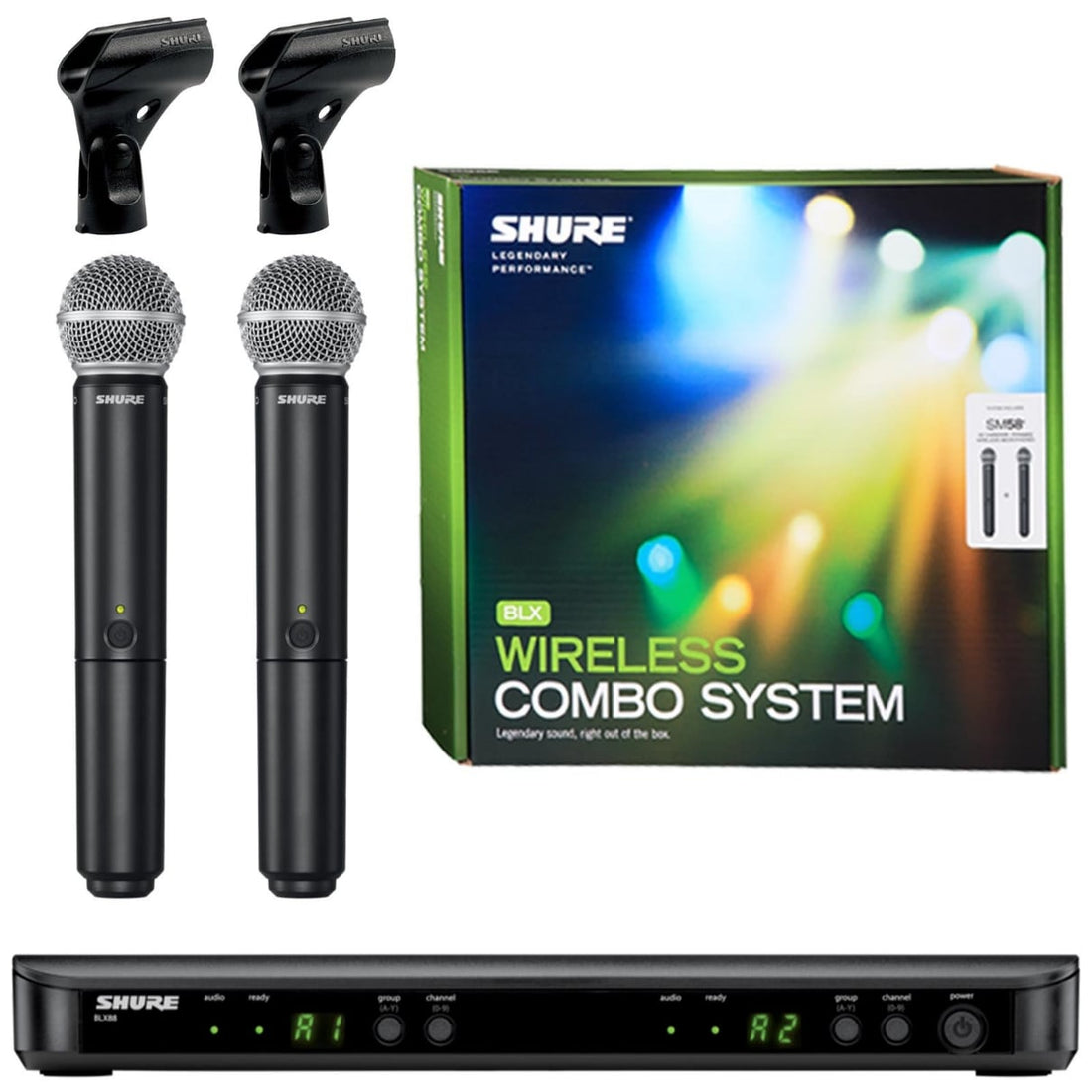 Sistema Inalambrico Shure Microfono Doble Blx288/sm58