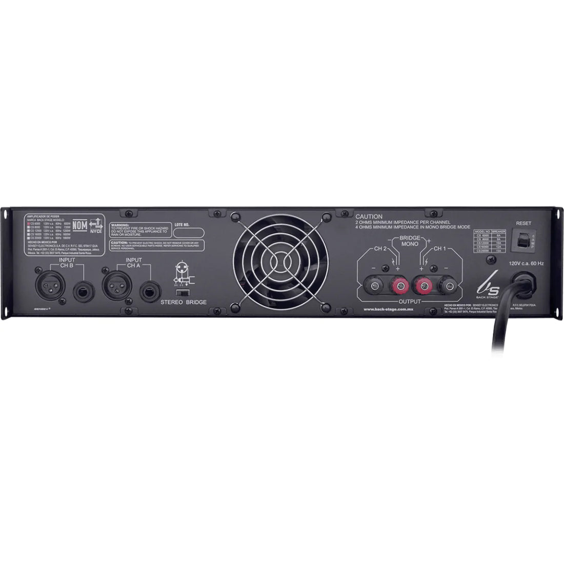 Backstage Amplificador Cs-6000 2 Canales