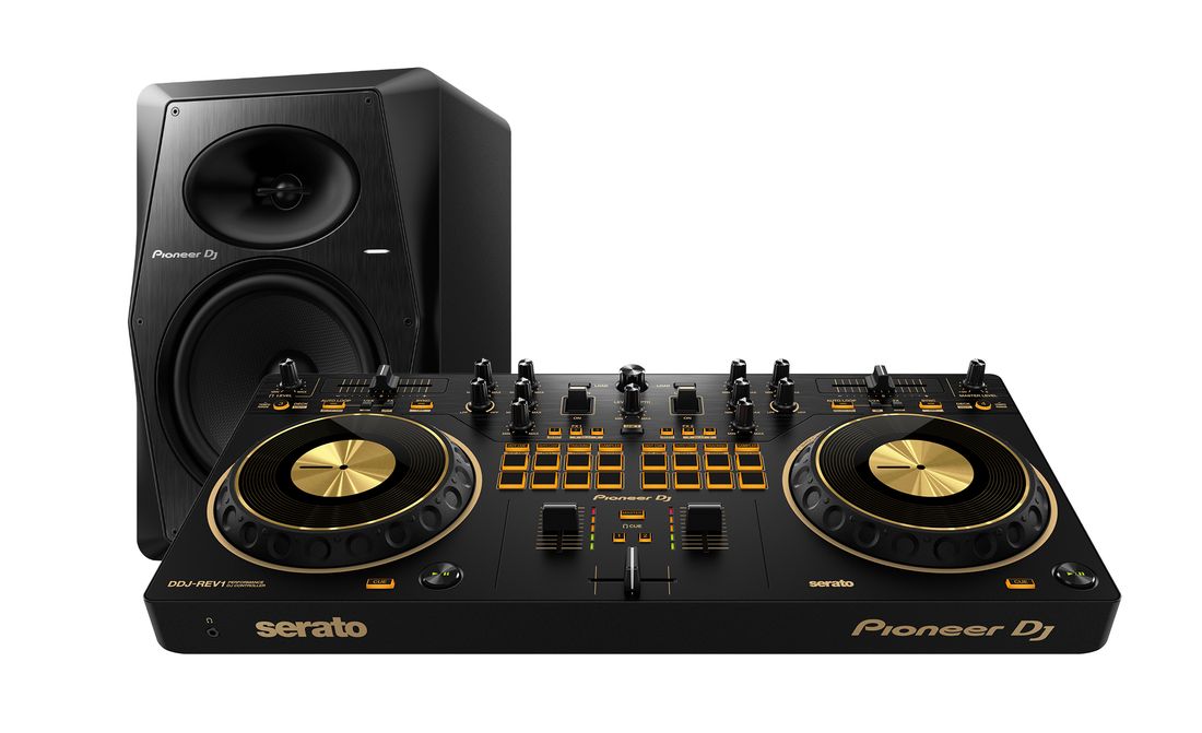 Paquete Pioneer Controlador DJ de 2 canales más monitor Profesional VM80