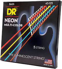 DR Cuerdas para bajo Eléctrico Neon Multicolor NMCB5-45