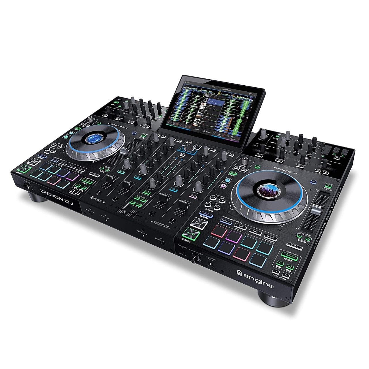 Denon DJ PRIME 4 Consola para DJ smart standalone de 4 decks, Controlador DJ
