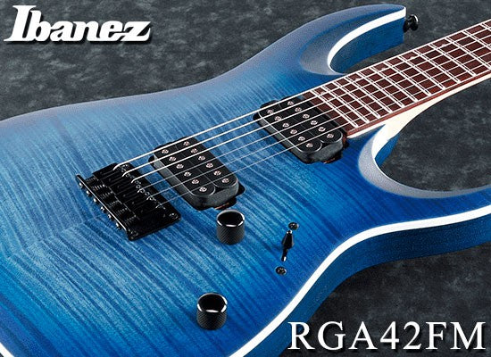 Ibanez RGA42FM-TGF Electric Guitar, Color-Blue Lagoon Burst