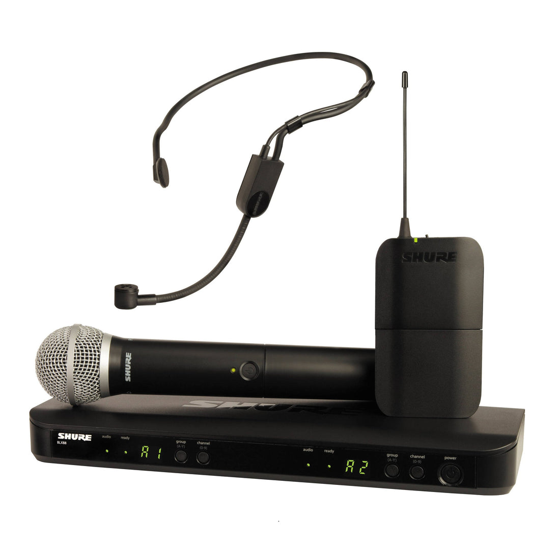 Shure Blx1288/p31 Dual Mic Handheld/Headband Wireless System.