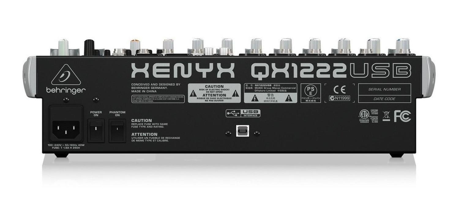 Behringer Mezcladora Qx1222usb 12 Canales Interface Audio